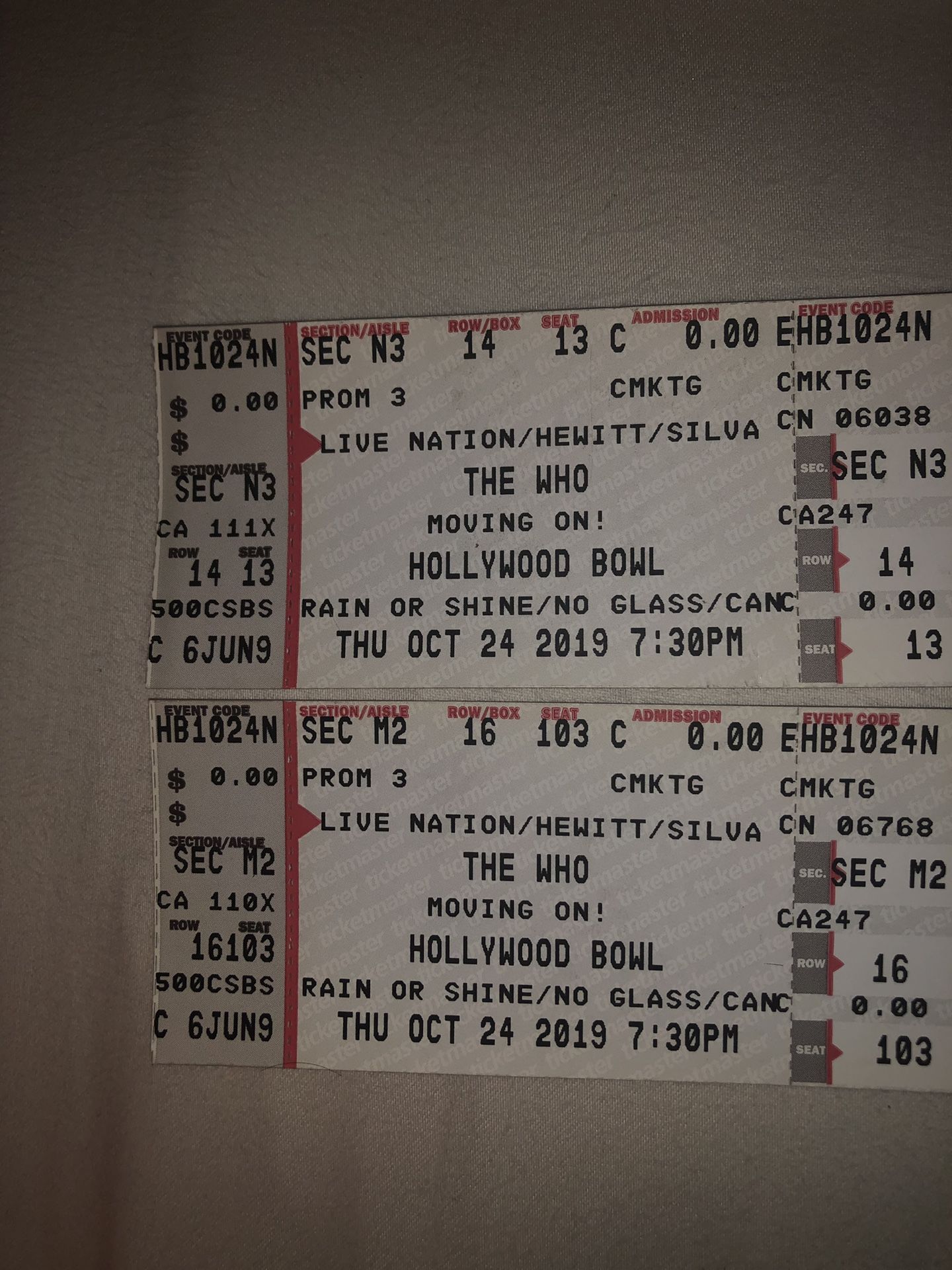 “THE WHO” MOVING ON! Concert at Hollywood bowl oct 24