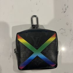 Louis Vuitton Box Pouch Bag Charm and Belt Charm Rainbow Monogram Eclipse Canvas