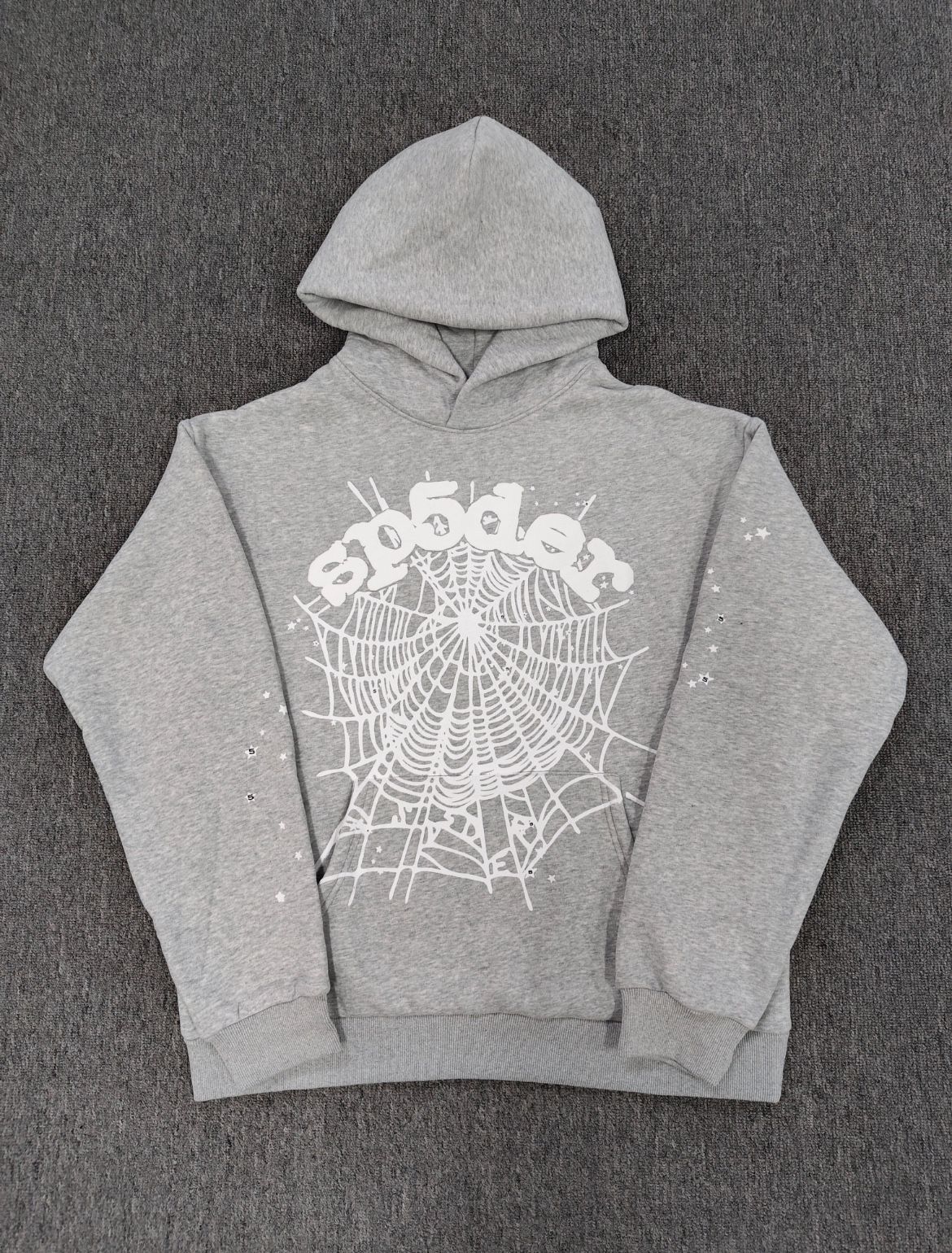 Sp5der OG Web Hoodie 'Heather Grey' - Size S
