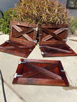 Rustic horse stall window doors
