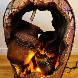 Indoor resin faux-pottery Fountain Table
