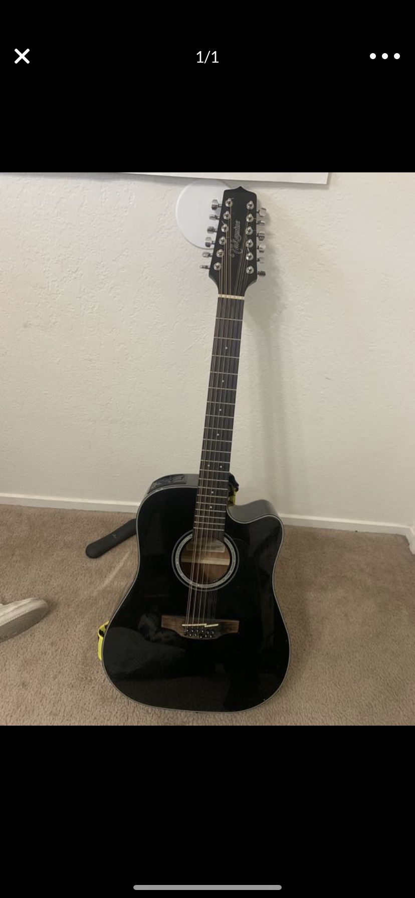 12 string acoustic electric guitar