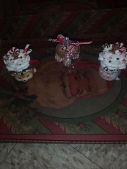 Christmas Holiday Ceramic Mug and Candy Jar Set