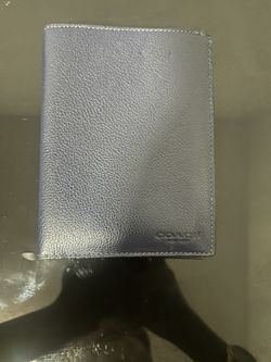 NAVY BLUE COACH LEATHER PASSPORT COVER / HOLD