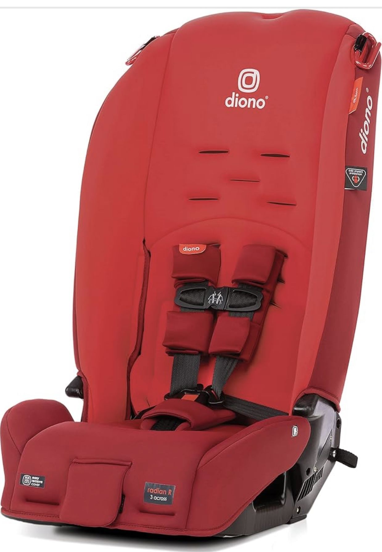 Diono Radian 3R, 3-in-1 Convertible Car Seat, Rear Facing & Forward Facing, 10 Years 1 Car Seat, Slim Fit 3 Across, Red Cherry