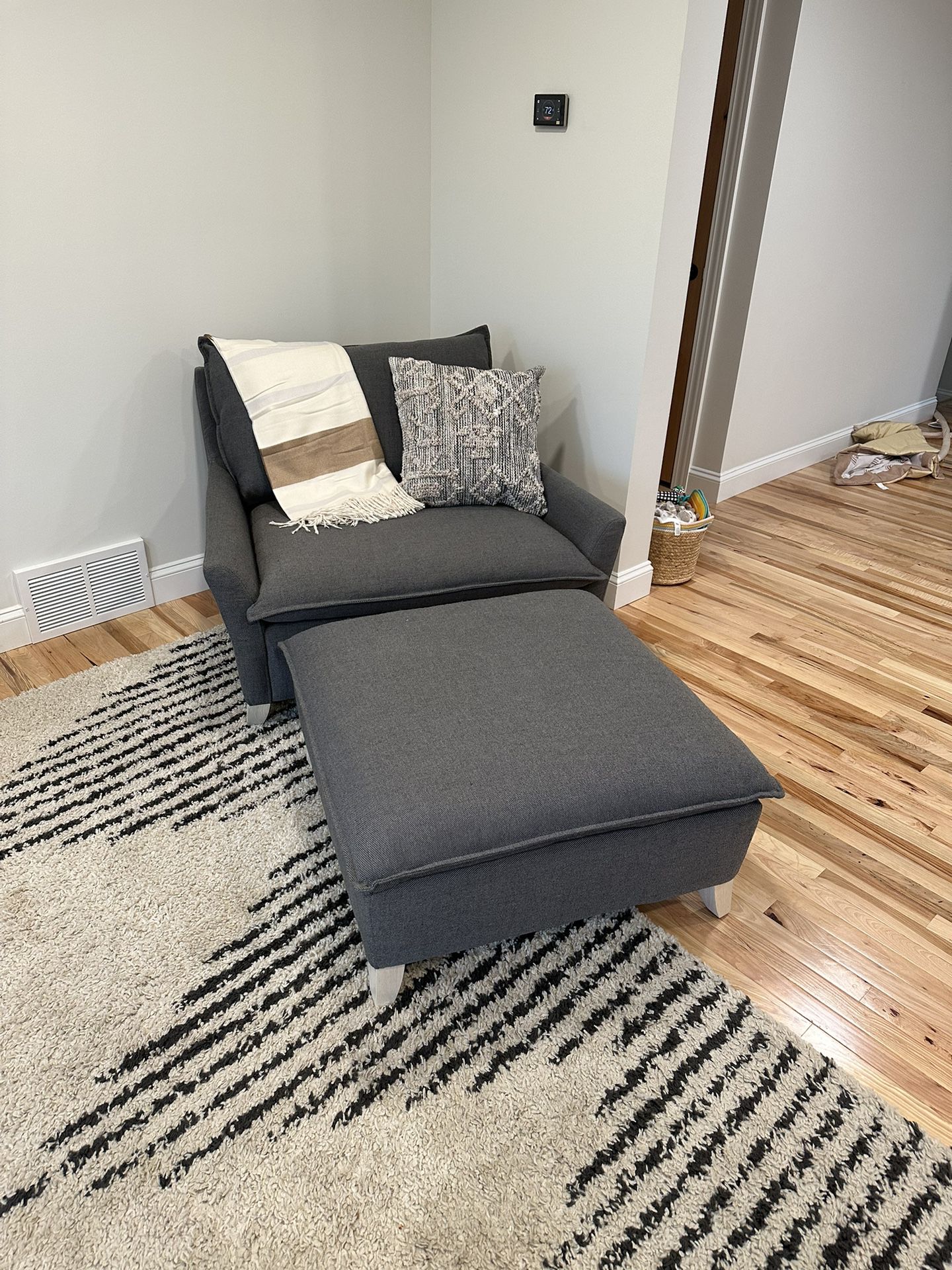 West elm chair And A Half /w ottoman 