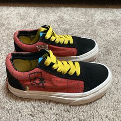 Vans x The Simpsons El Barto low top red/black suede skater sneakers size 10.5 kids as shown