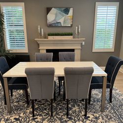 White Table And 6 Chairs 
