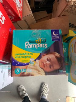 Pampers swaddlers overnights size 5 , 50 count