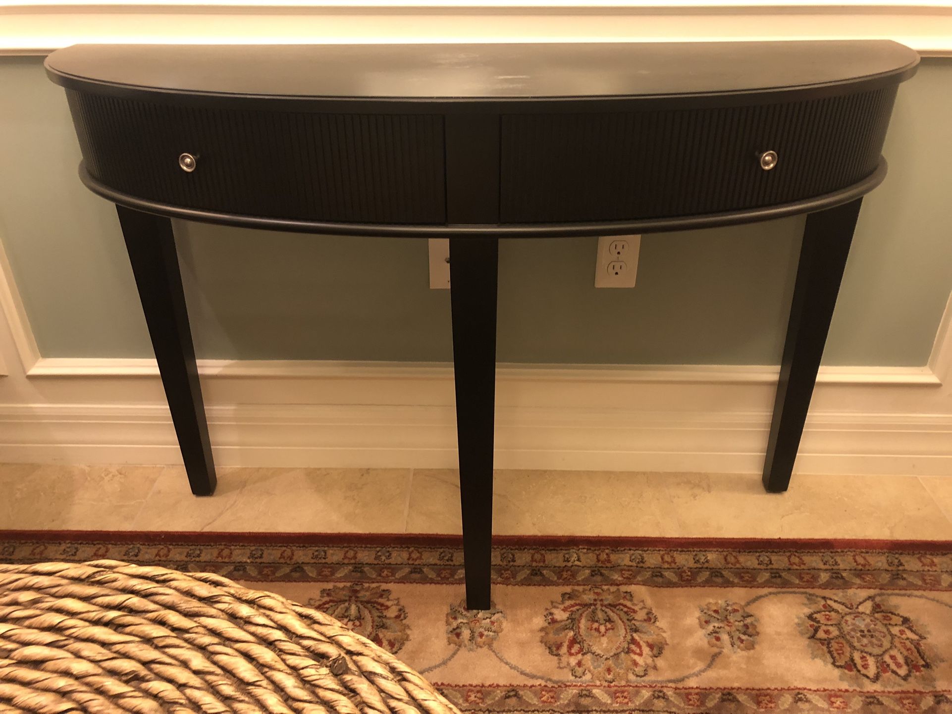 Black Half Circle Console Table