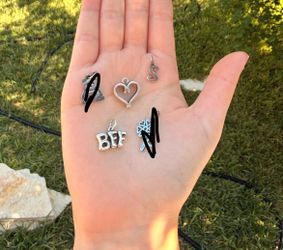 James Avery Sterling Silver BFF / Initial S / Forever & Always Heart Charms