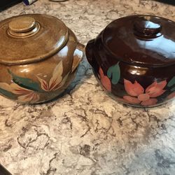 2 Decorative Bowls & Lids