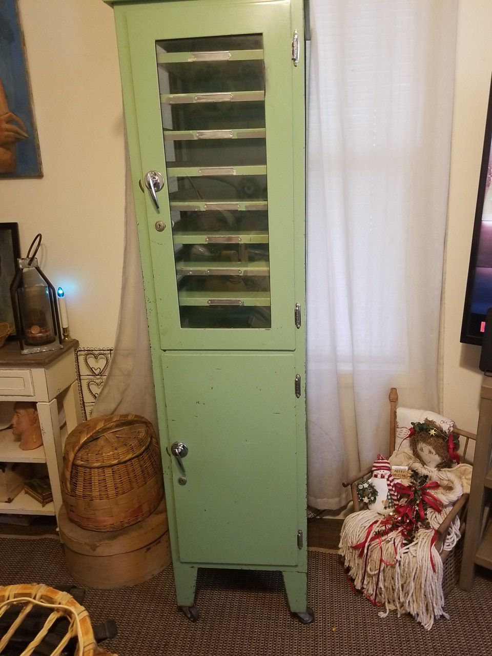 Antique medical cabinet from old main asylum