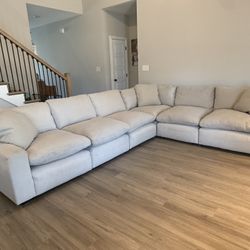  Beige, Down, Sectional, Sofa