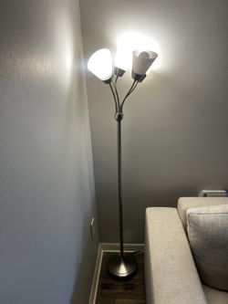 Modern Brushed Nickel Floor Lamp – Multi Adjustable Heads