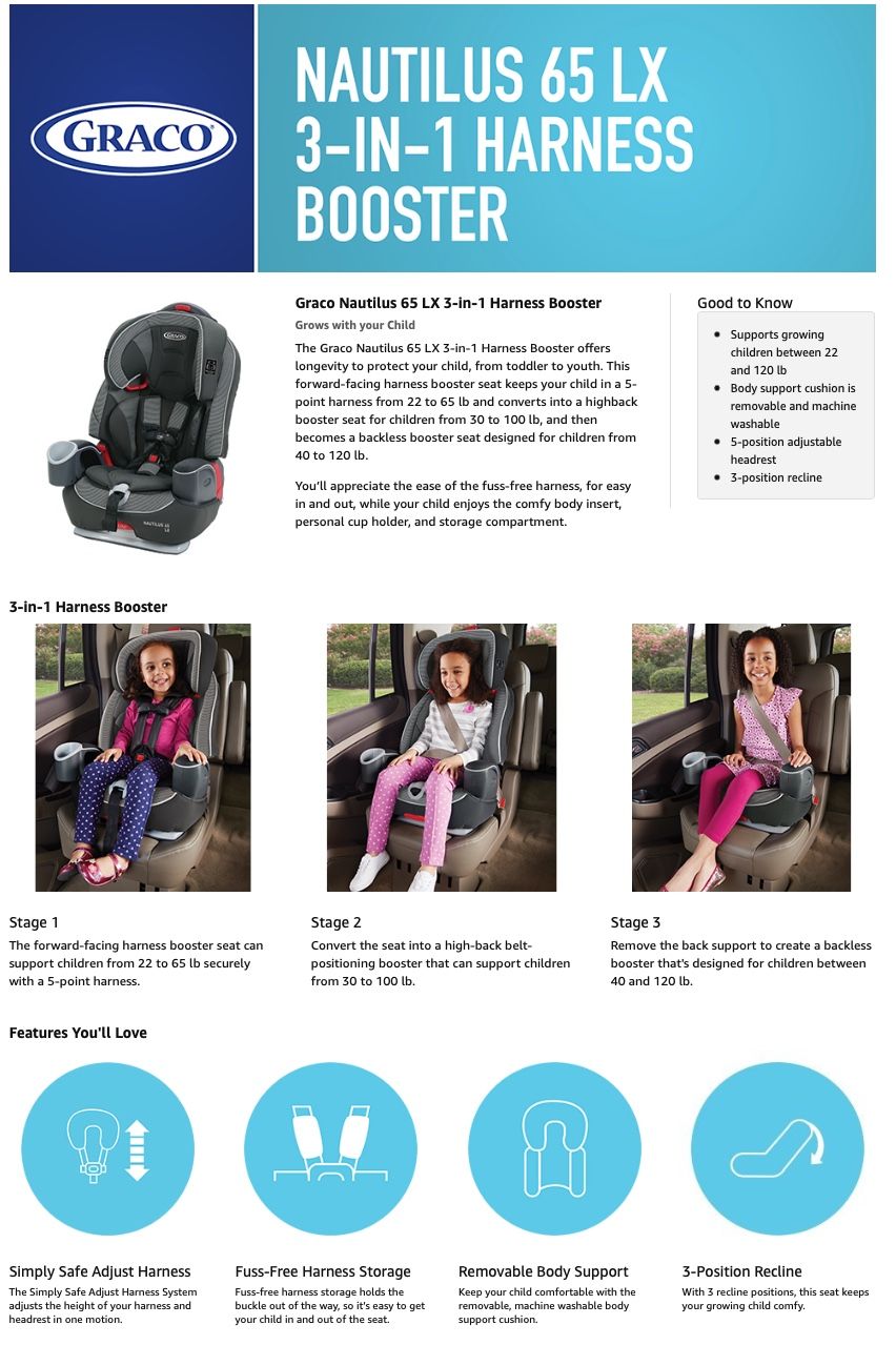 Converting graco clearance nautilus to booster