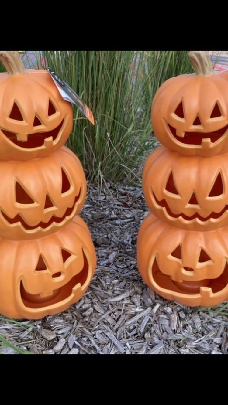 Two brand new topiary pumpkins