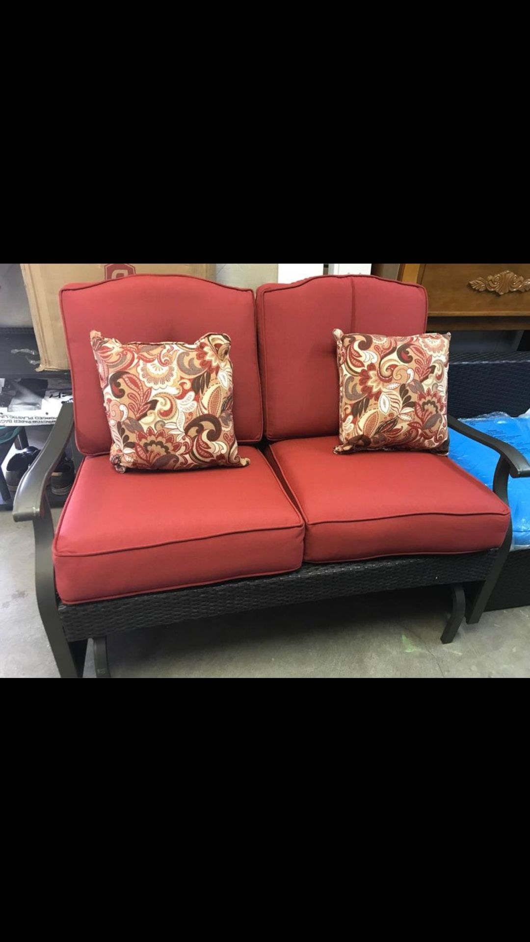 Better Homes & Gardens Providence Cushions Steel Outdoor Loveseat - Red