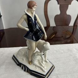 ROYAL DUX, LADY WITH TWO GREYHOUNDS