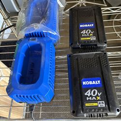 2 Kobalt 40 V Max Batteries and Chargers