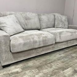 WARM GRAY COZY VELVET & CORDUROY SOFA & LOVESEAT $775! YOU DON’T PAY UNTIL WE DELIVER!!
