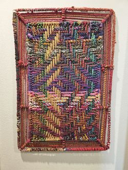 Handwoven Colorful Textile Wall Art – Framed in Rope