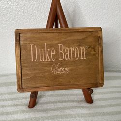 Duke Baron Vintage brass Decanter Liquor Tags Set Box Only