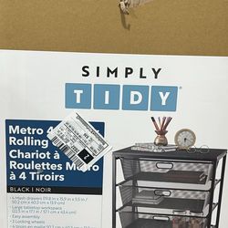 Simple tidy metro 4 drawer rolling cart