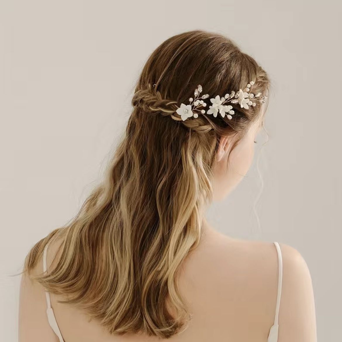 Wedding Hair Pins Bridal Rhinestone Wedding Hair Accessories Hair Pieces For Brides Bridesmaid, Rose Golden 3PCS/PACK