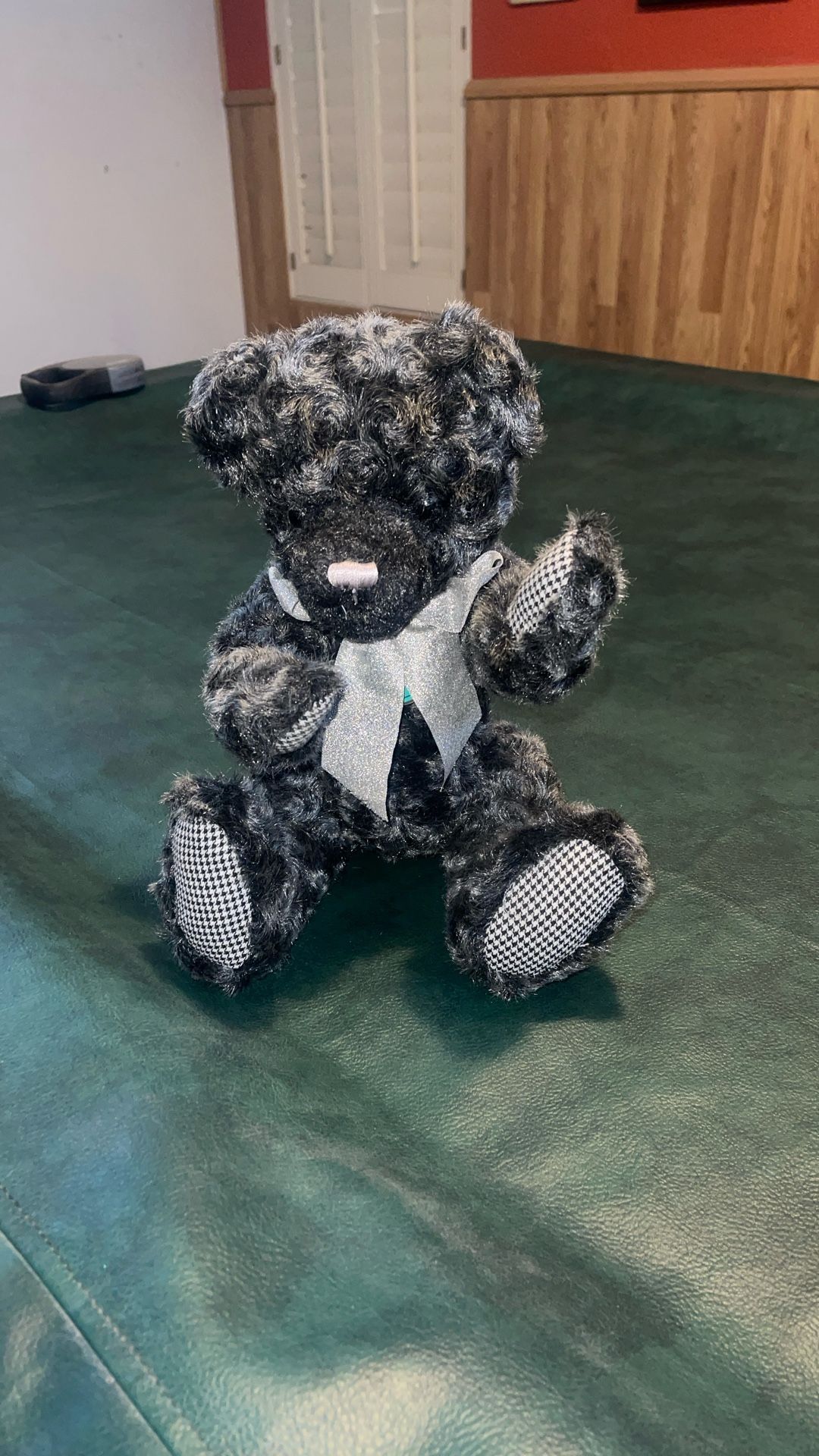 Incredible Petables 16” Dark Grey Teddy Bear With Movable Arms And Legs Rare Vintage