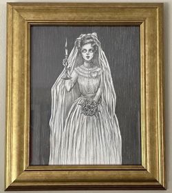 Til Death - HAUNTED MANSION Heartbeat Bride - HAND DRAWING Original and Framed