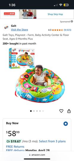 Galt Toys, Playnest - Farm, Baby Activity Center & Floor Seat, Ages 0 Months Plus