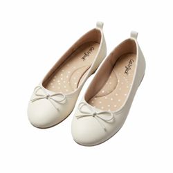 Cat & Jack White Ballet Flats with Bow Detail Size 1 Big Kid