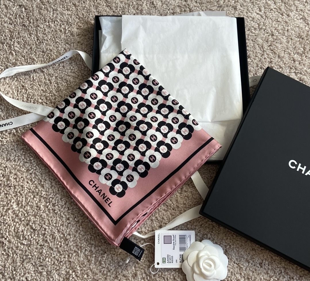 Chanel 100% silk square scarf