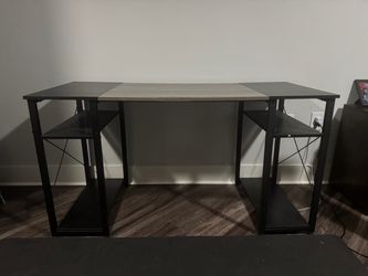 55-Inch Office Desk with Storage Shelves
