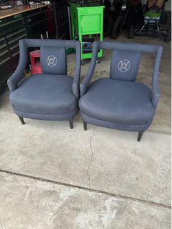 (2) Blue Accent Chairs