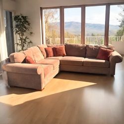 Beige Custom Chenille 112" by 98" 2pc Sectional Sofa from Macy's Home