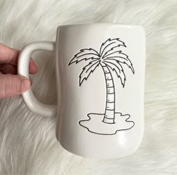 Rae Dunn Miami Double Sided Mug w/ Palm Tree 🌴 & Turquoise Interior ☀️