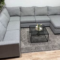 Large Grey Sectional Couch - Delivery available