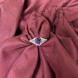Amethyst Solitaire Ring-New