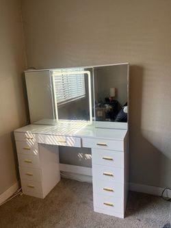 Mirror Vanity w/ Storage Drawers