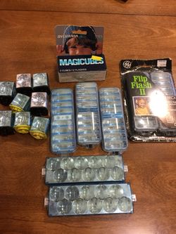 Vintage camera flashes some still sealed