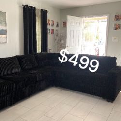 4-Pc Fur Like Corduroy Sectional Sofa 