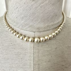 Vintage Faux Pearl Necklace 