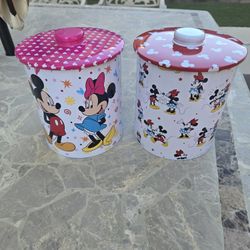 Disney Mickey and Minnie Mouse Tin Round Canister,