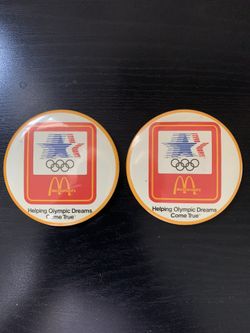 2 McDonald’s Olympic 1980 LA Button Pin - Make Me An Offer