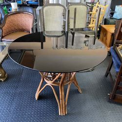 Black Glass Dining Table 