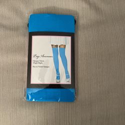 Blue Thigh High Socks