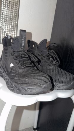 Black Steel toe work shoes safety