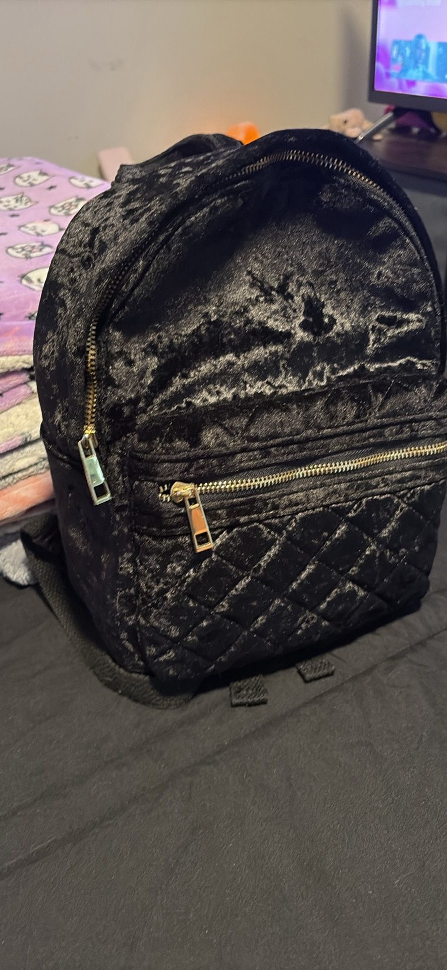 Forever 21 Black Fur Bookbag